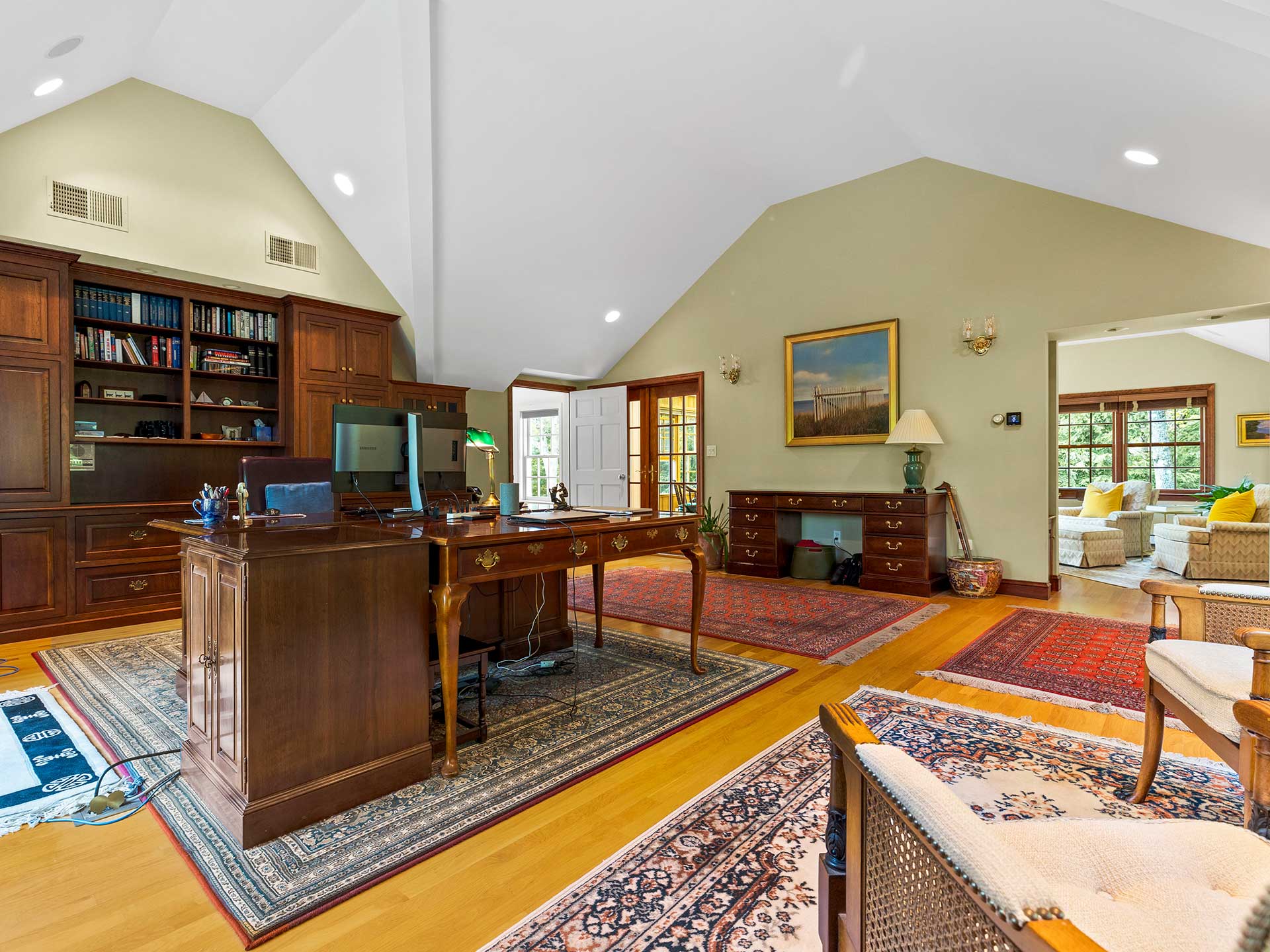 Office with bookshelves