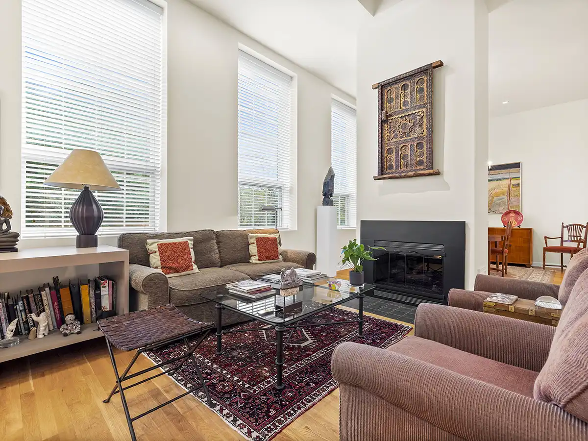 Living room fireplace