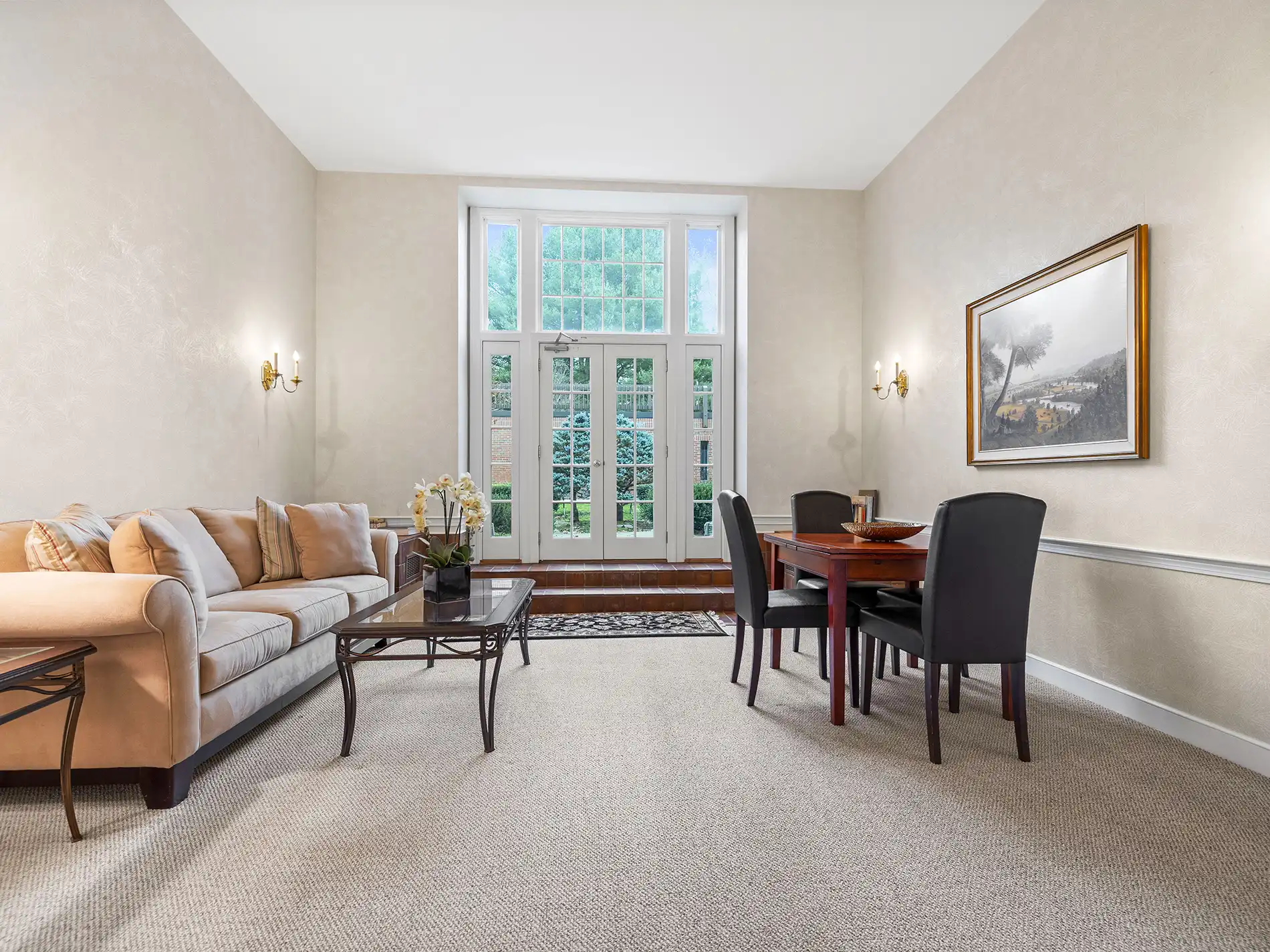 living room french doors
