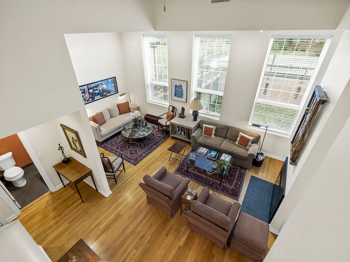 Areal view of family room