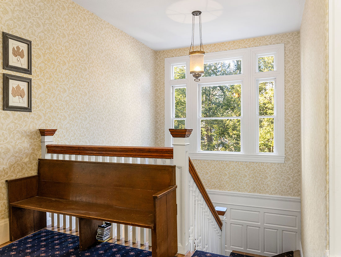 top stairs, 121 Glen Street, Wellesley, MA home