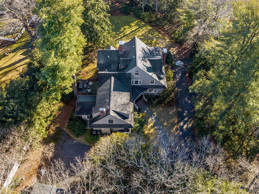 areal roofs, 121 Glen Street, Wellesley, MA home