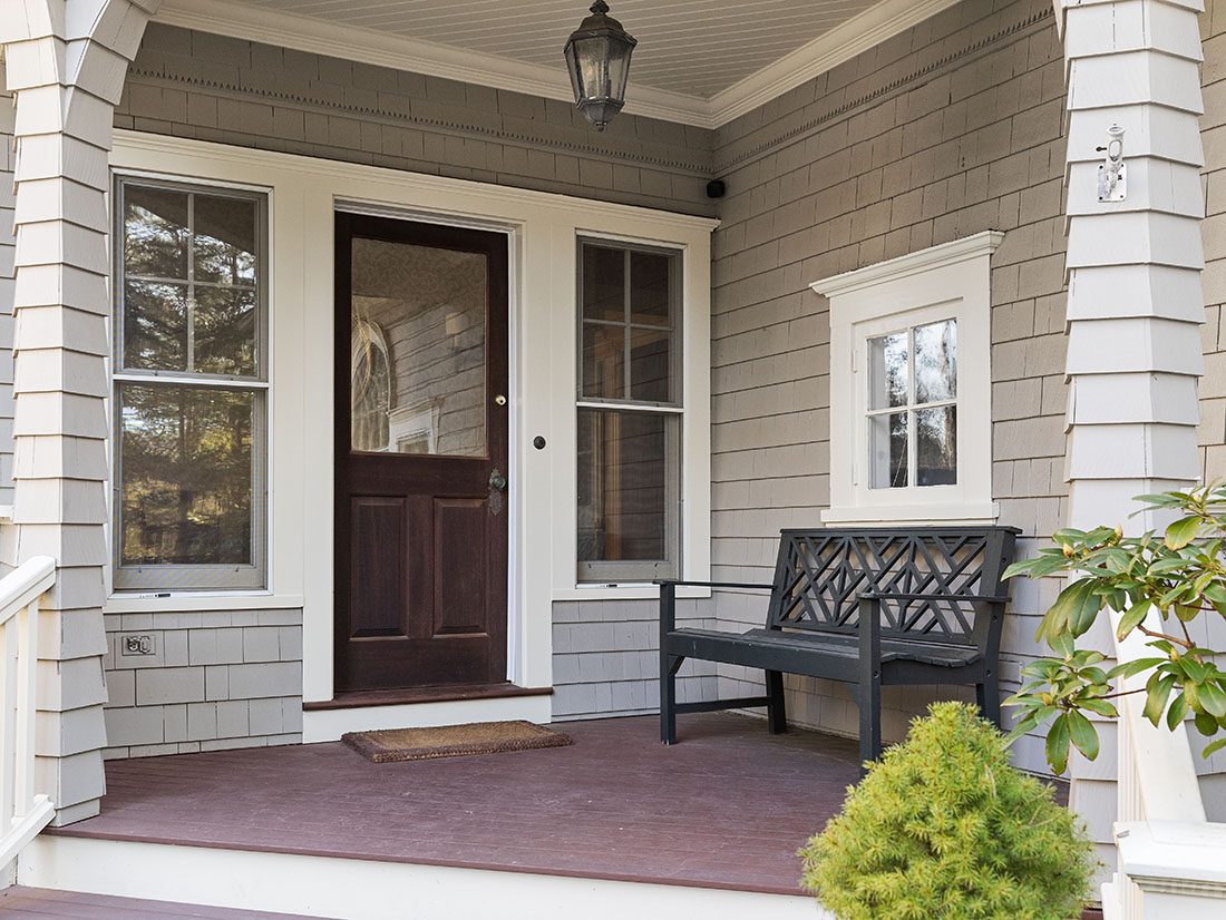 Front door, 121 Glen Street, Wellesley, MA home